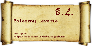 Boleszny Levente névjegykártya